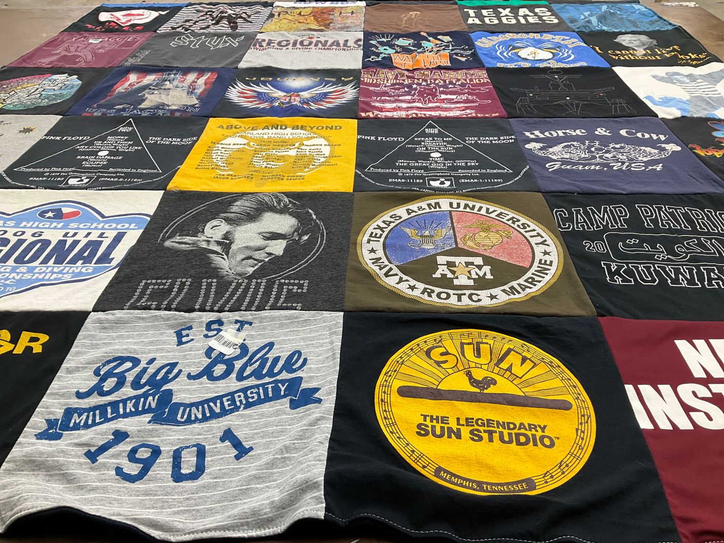 T-shirt quilt from millikin university, texas a&m university by Amanda from WA