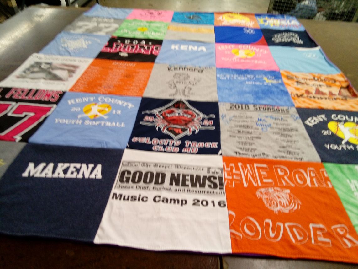 T-shirt quilt featuring kent county youth softball by Dana from MD
