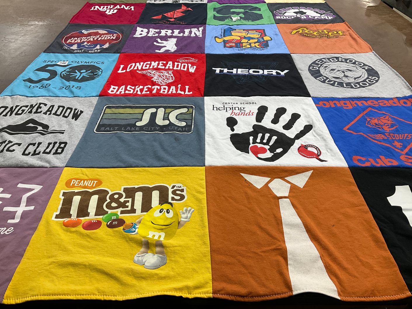 T-shirt quilt from longmeadow school, glenbrook college by Chris from MA