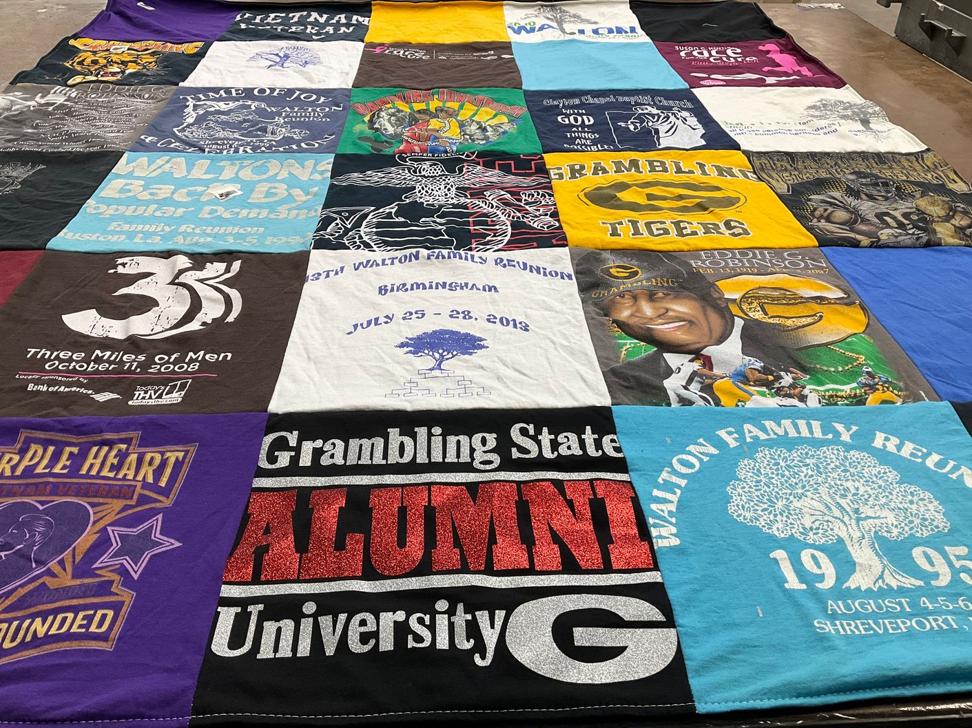 T-shirt quilt featuring grambling state tigers by Vicki from AR
