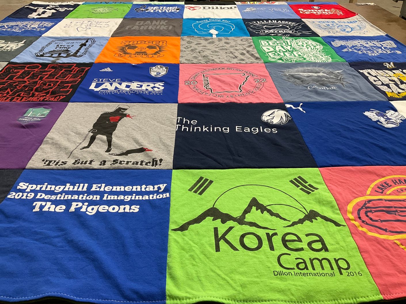 T-shirt quilt featuring the thinking eagles, steve lancers by Yvonne from AR