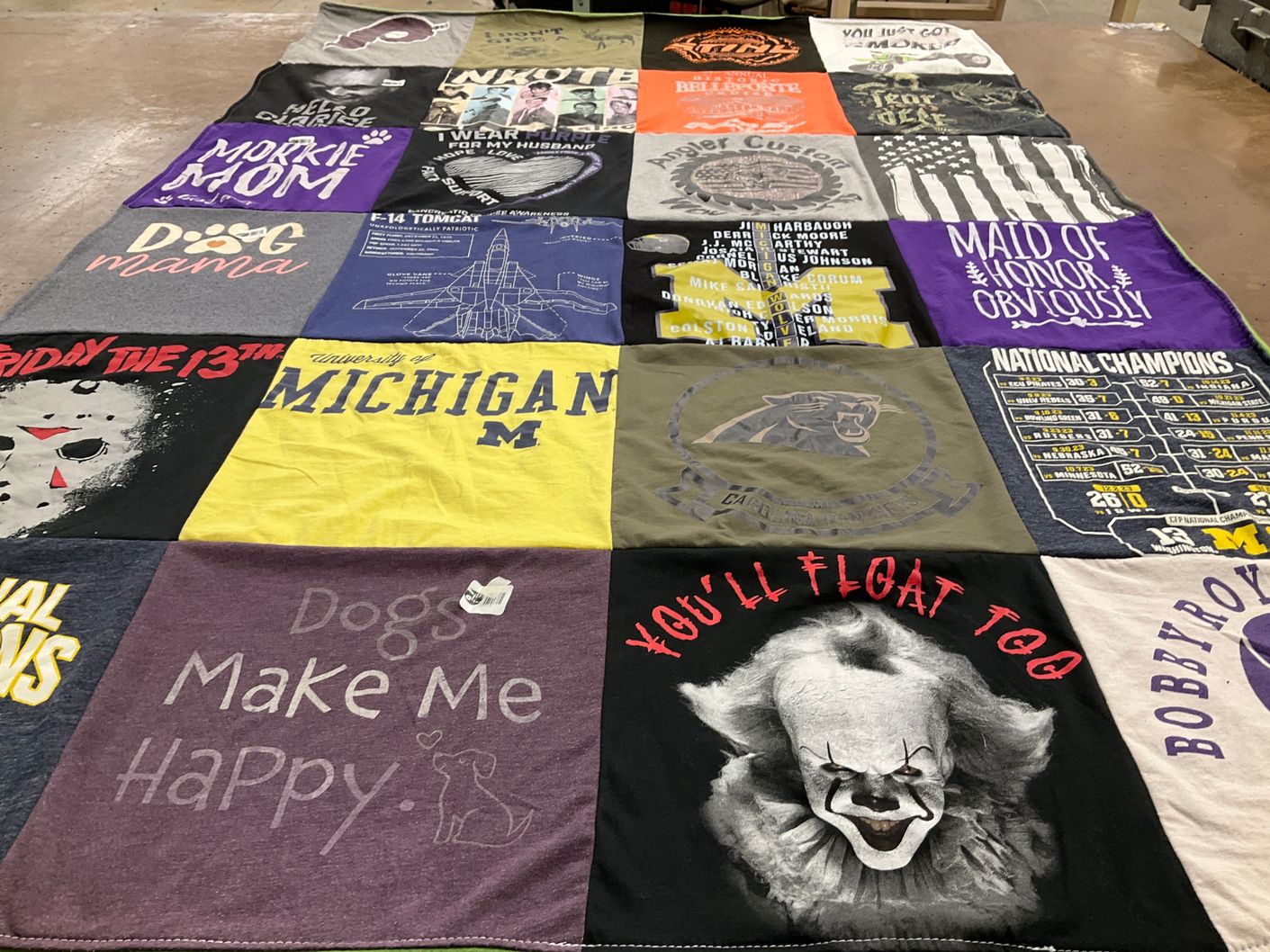 T-shirt quilt featuring university of michigan by Michelle from PA