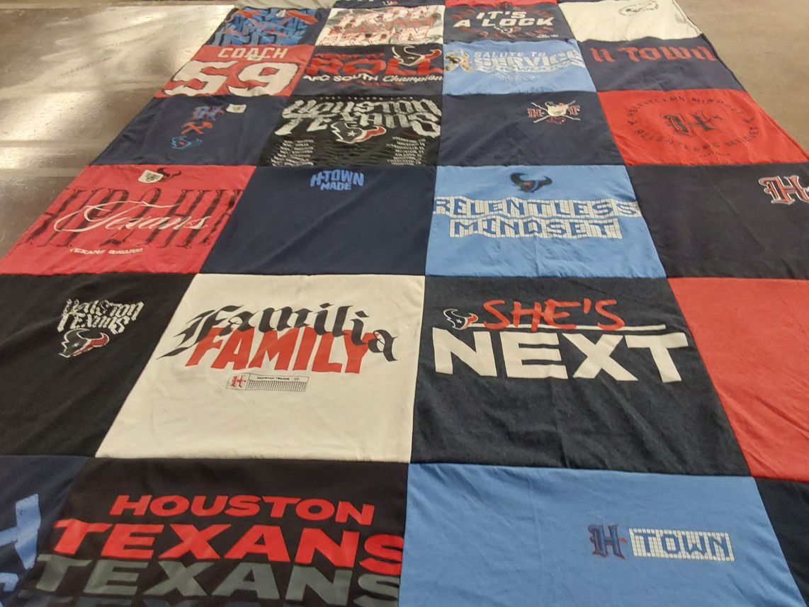 T-shirt quilt featuring houston texans by Kate from TX
