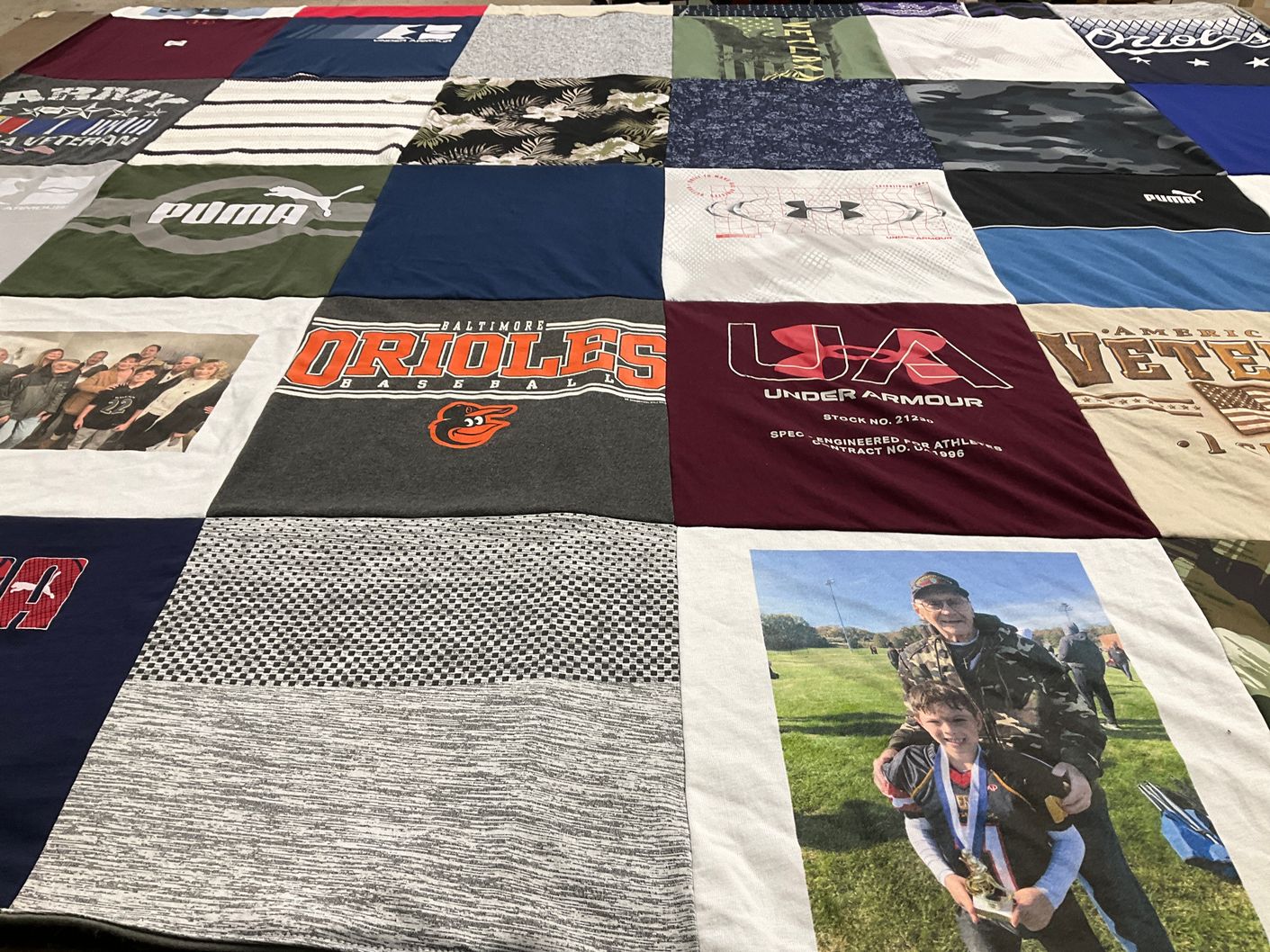 T-shirt quilt with sports, baseball themes by Ryan from MD