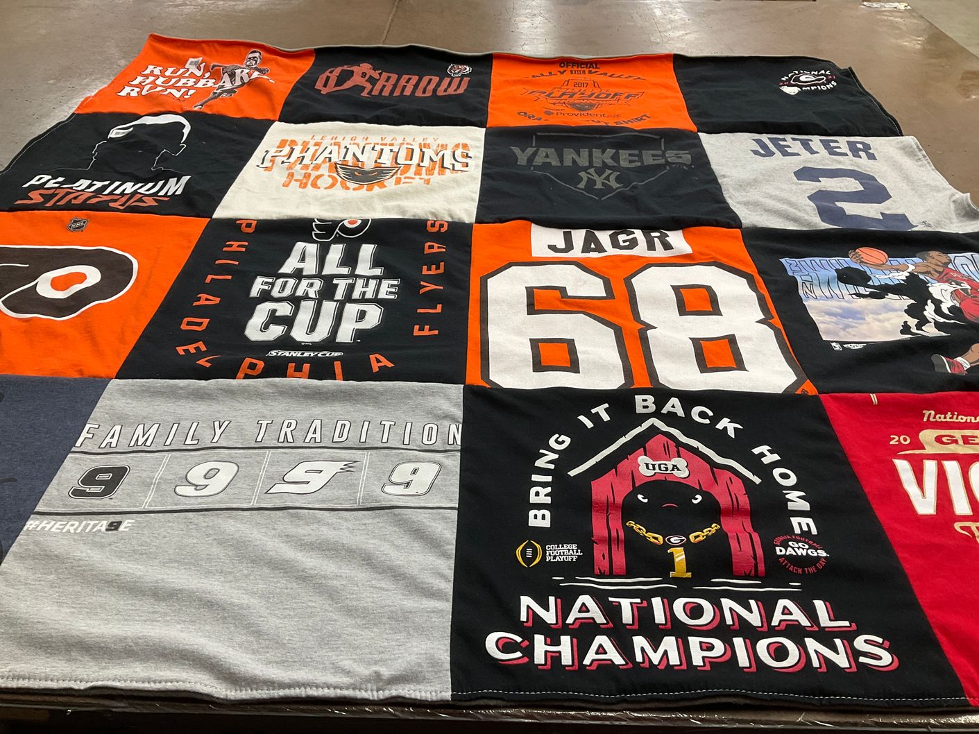 T-shirt quilt featuring philadelphia flyers by Anthony from PA