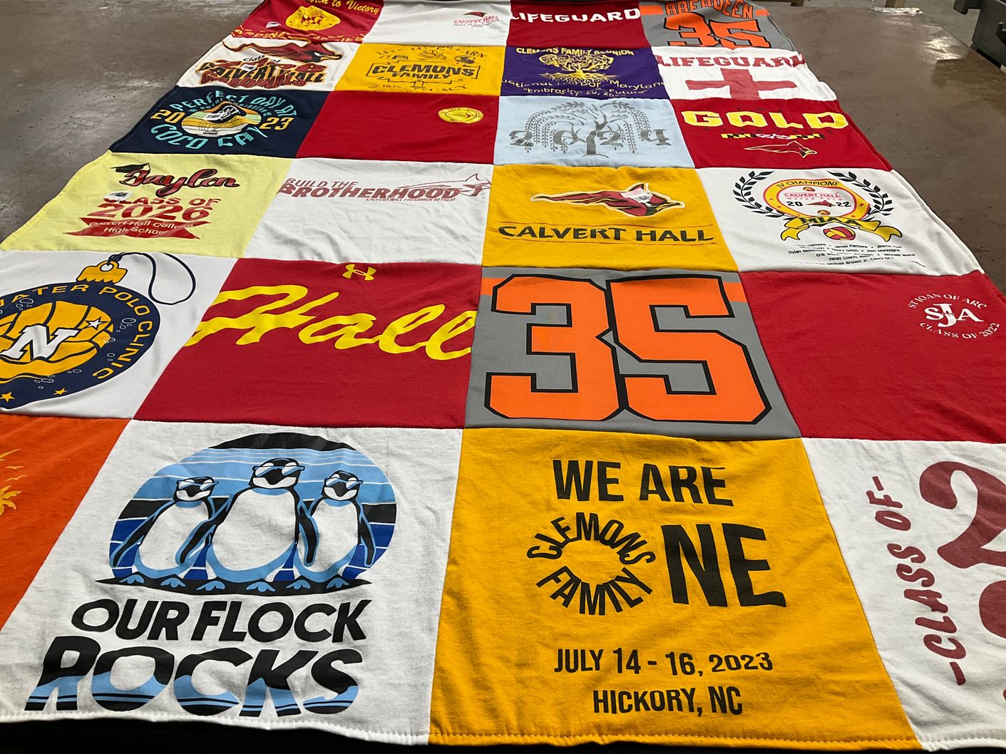 T-shirt quilt from calvert hall college by Danielle from MD
