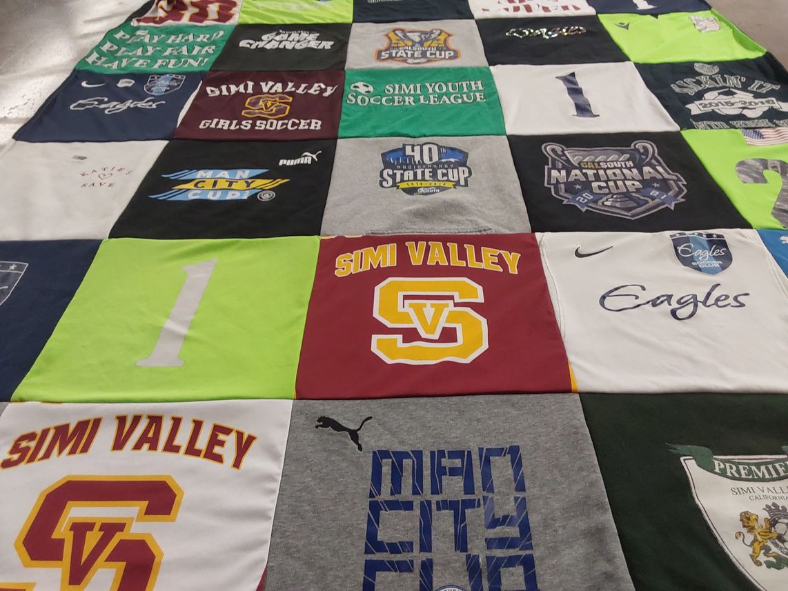 T-shirt quilt featuring simi valley eagles soccer by Charlene from CA