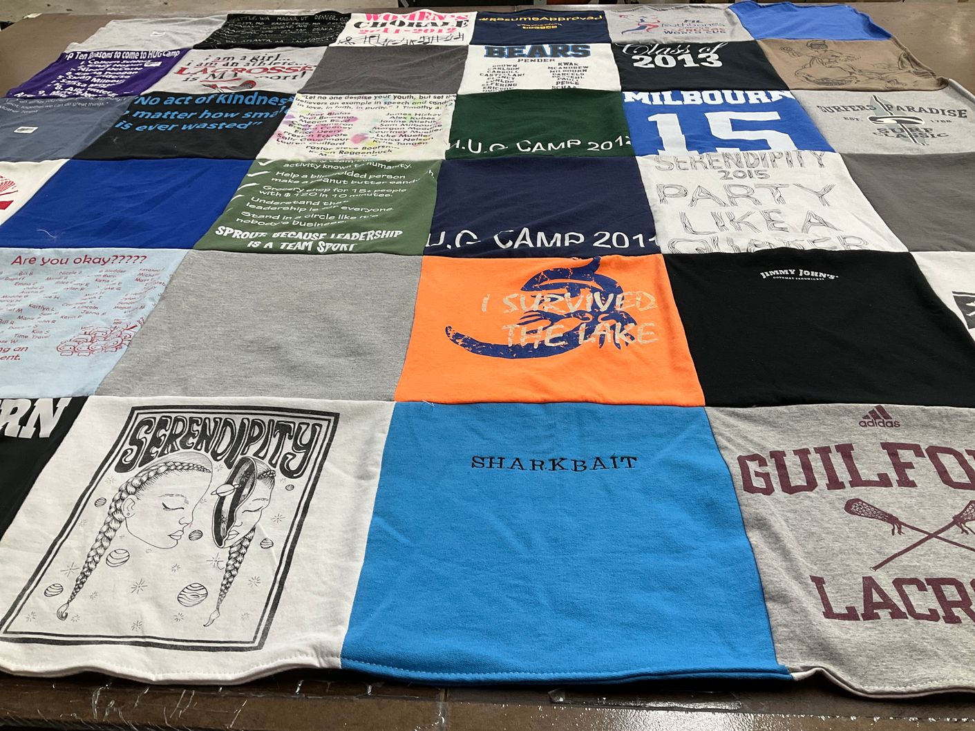 T-shirt quilt from guilford college by Tami from NC