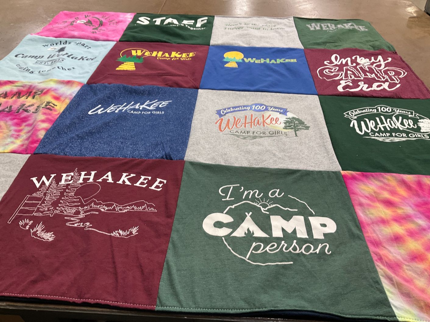 T-shirt quilt with camping themes by Carina from WI