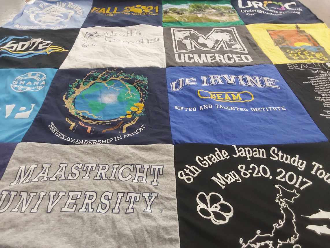 T-shirt quilt from maastricht university, university of california merced by Alexandra from CA