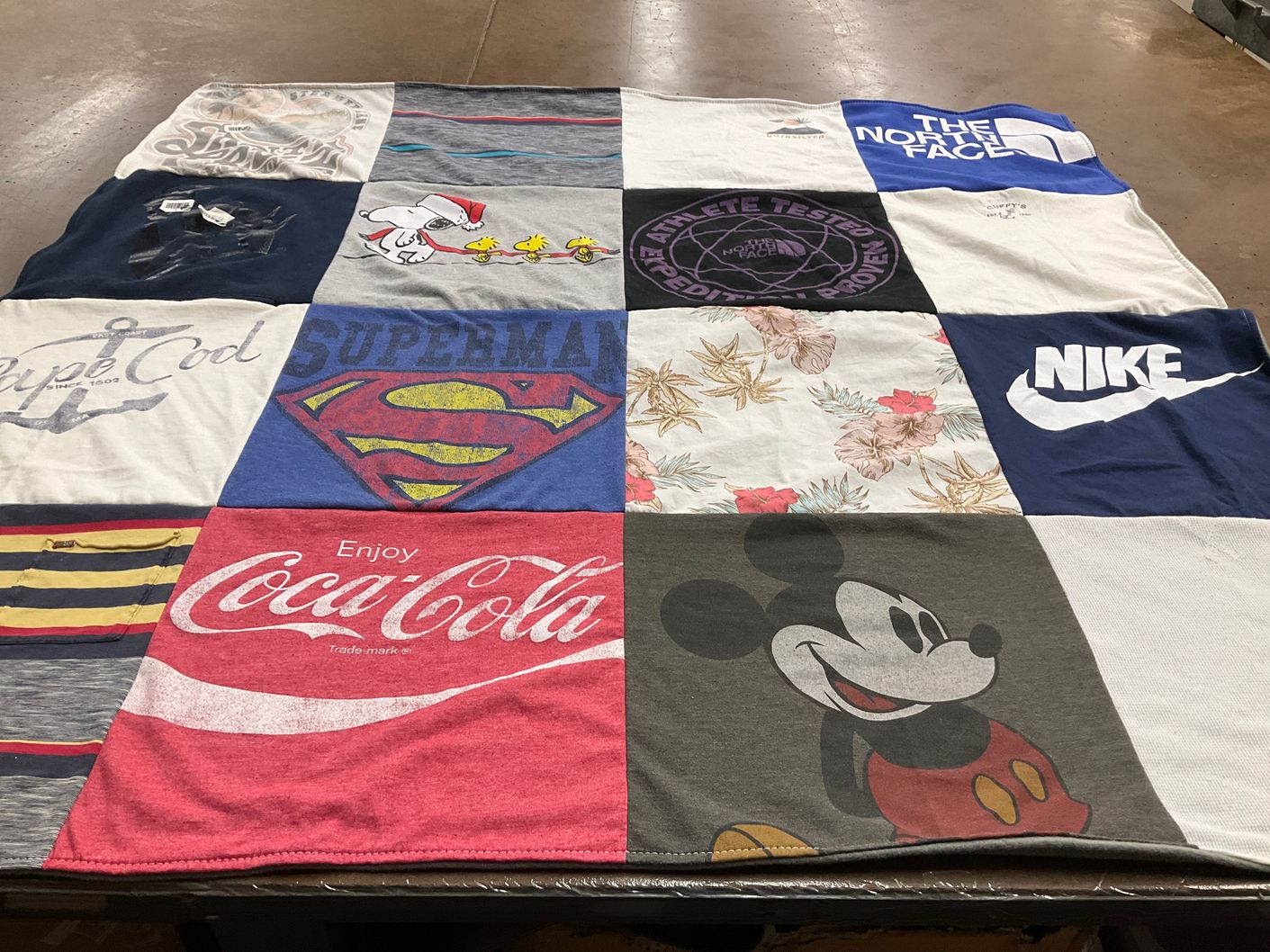 T-shirt quilt with pop culture, comic books themes by Hulya from NH