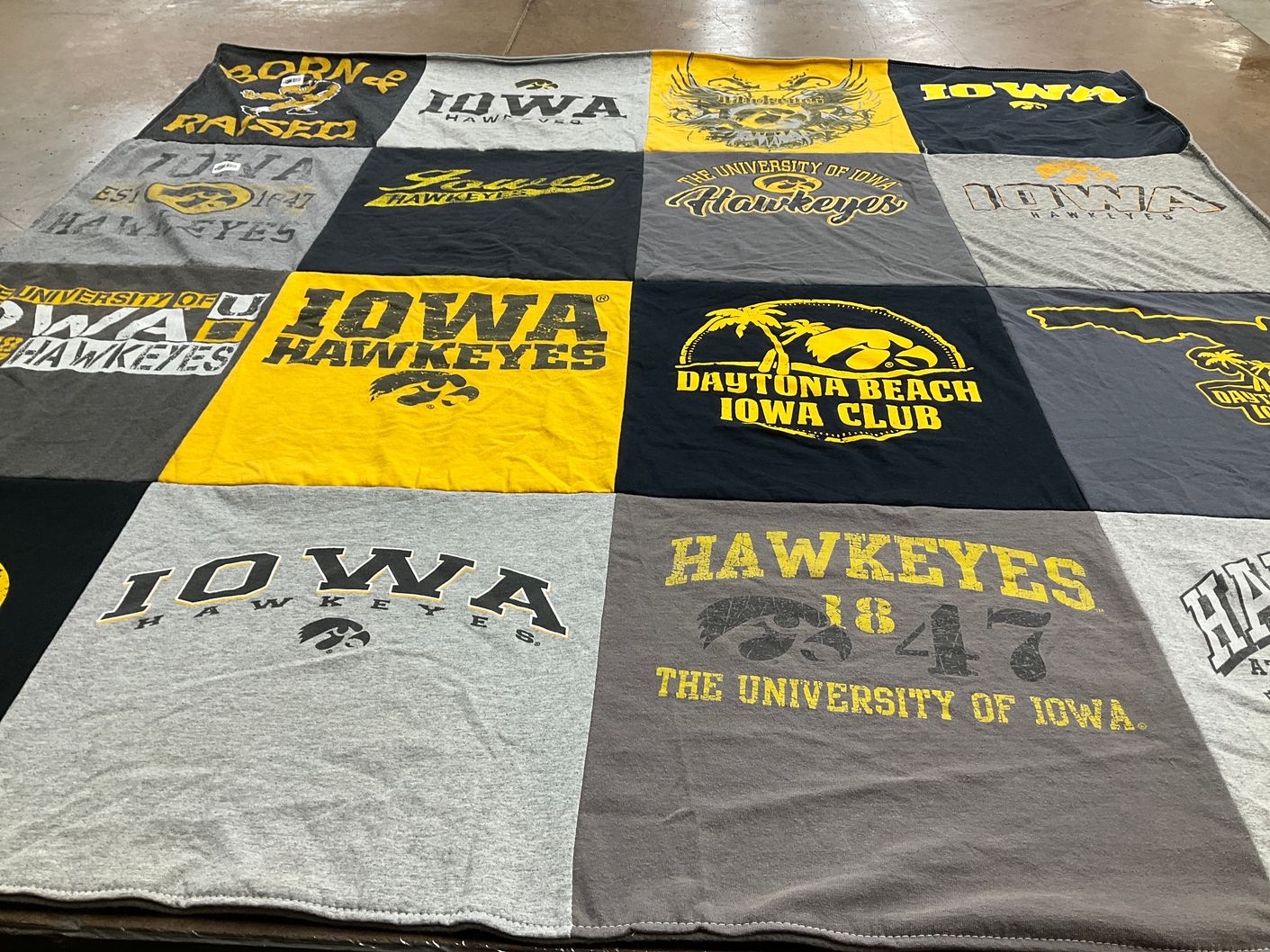 T-shirt quilt featuring iowa hawkeyes by Pauline from IA