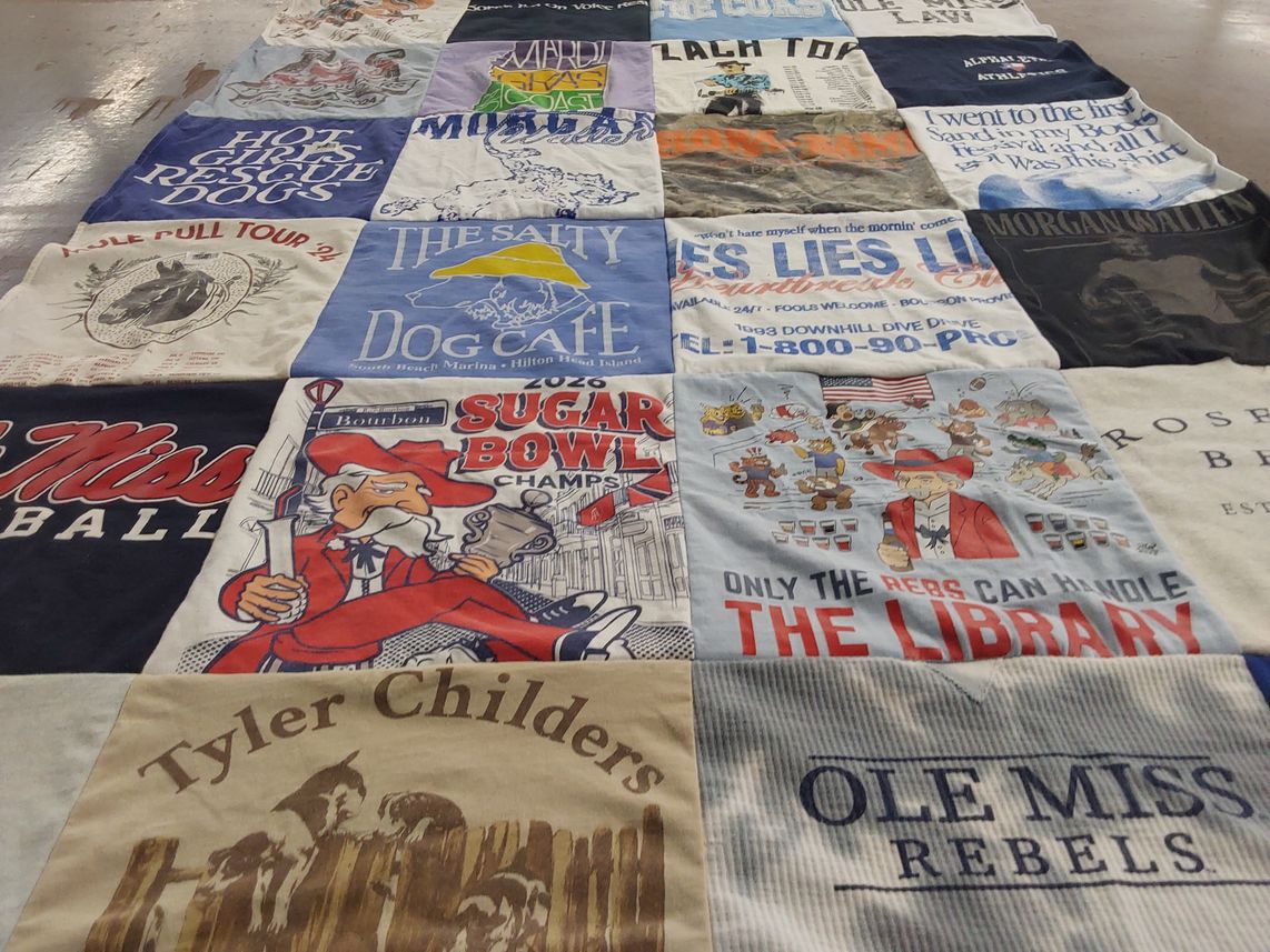 T-shirt quilt featuring ole miss rebels by Kelly from MS