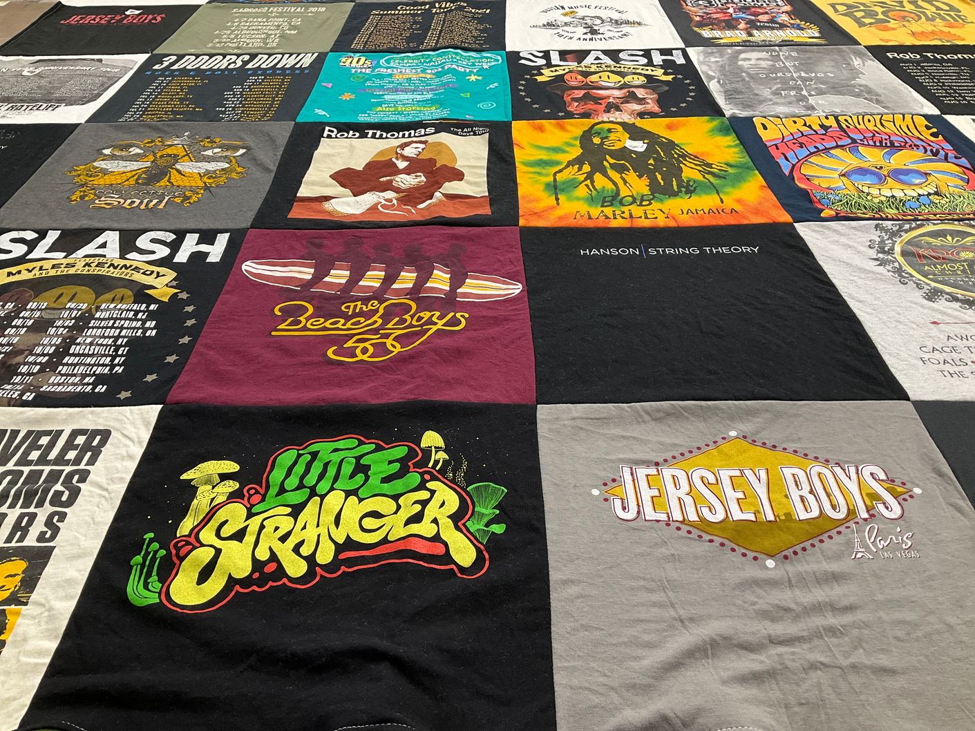 T-shirt quilt with music, theater themes by Kristina from AZ