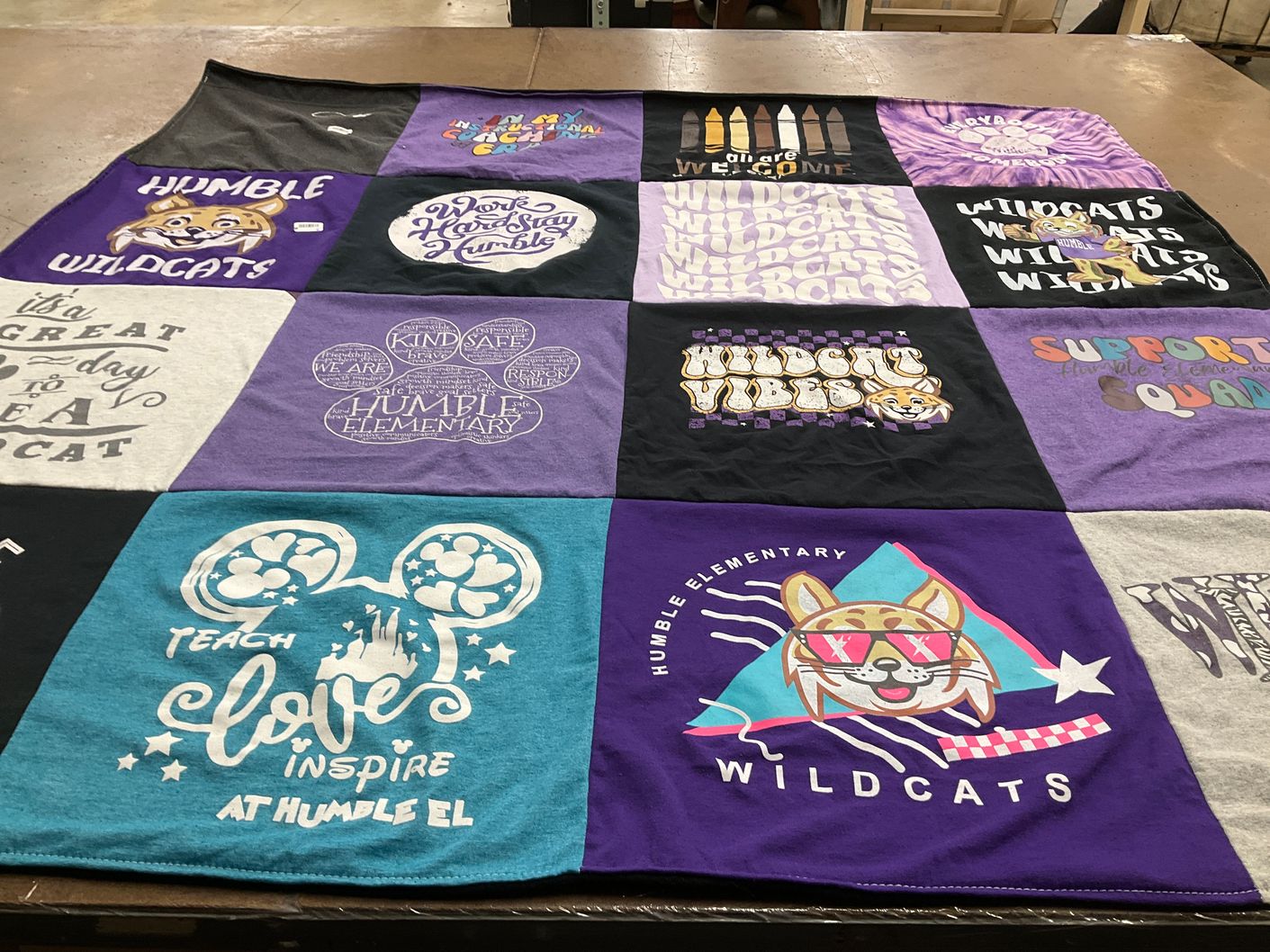 T-shirt quilt from humble elementary school by AMY from TX