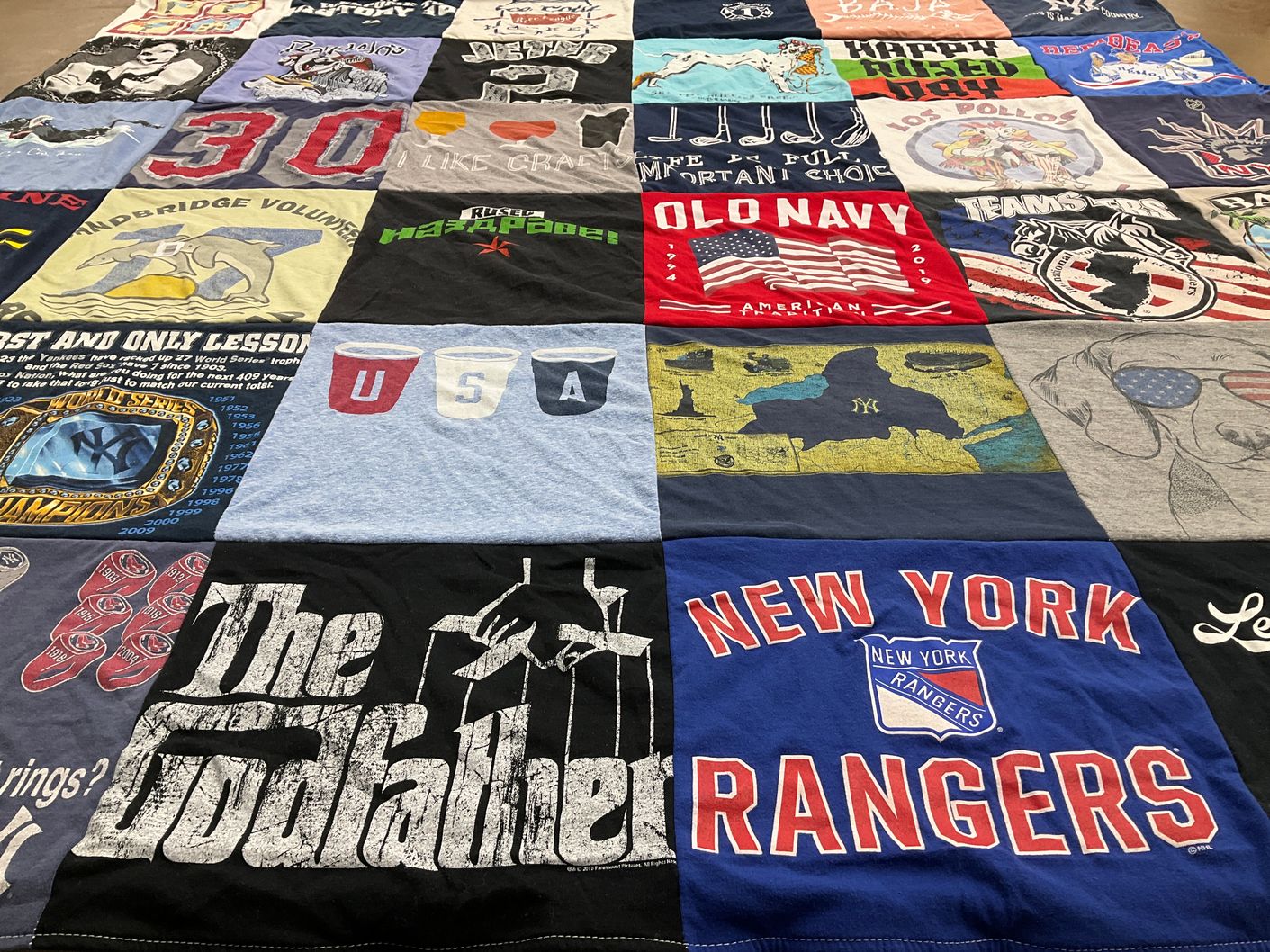 T-shirt quilt featuring new york rangers by Debbie from NJ