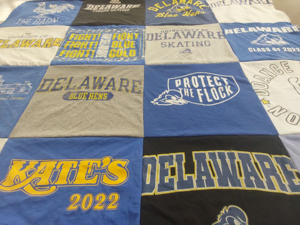 T-shirt quilt from university of delaware by Gabriella from PA
