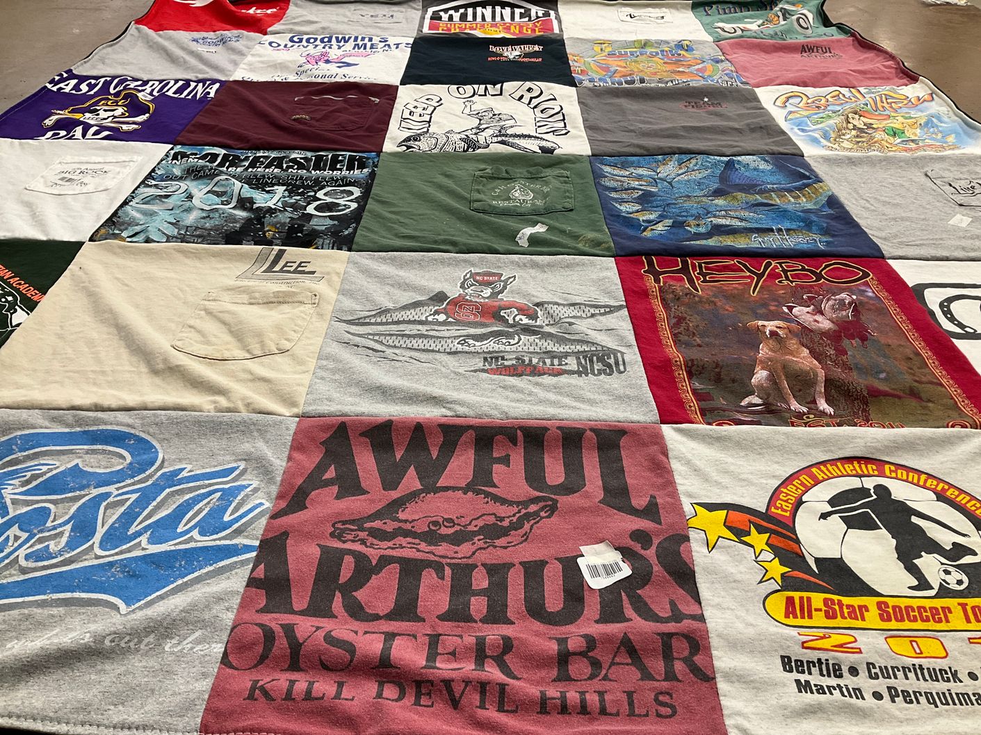 T-shirt quilt featuring north carolina state university by jeana from NC