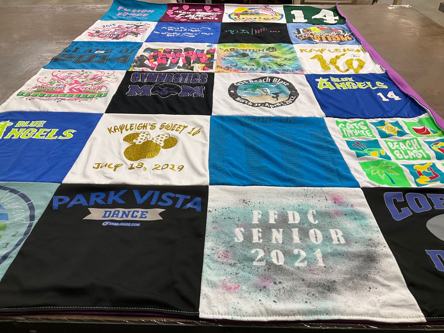 T-shirt quilt from park vista high school by Jennifer from FL
