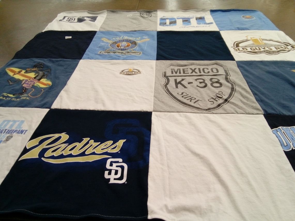 T-shirt quilt featuring san diego padres by Ashley from CA