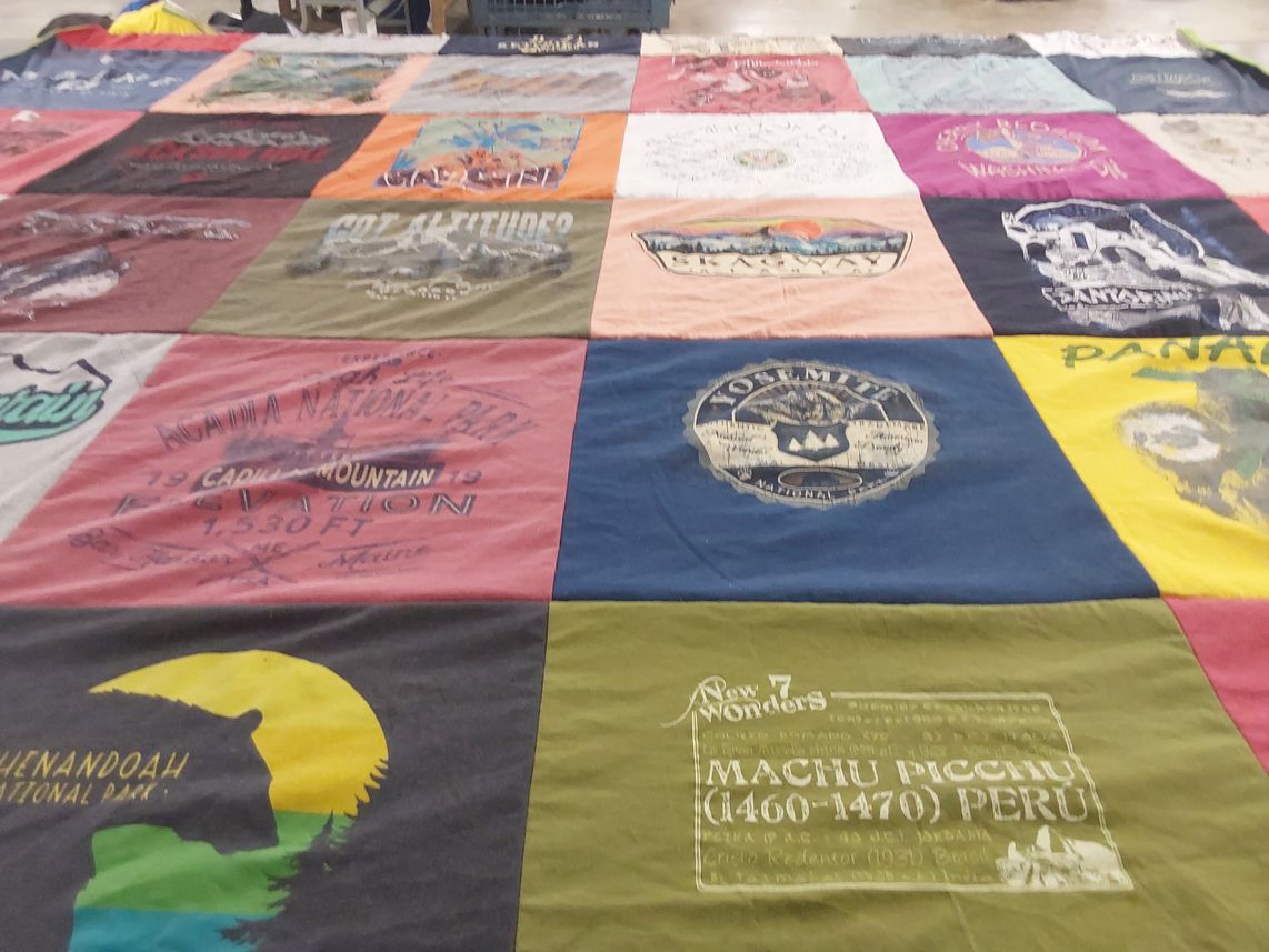 T-shirt quilt with travel, nature themes by Bessie from FL