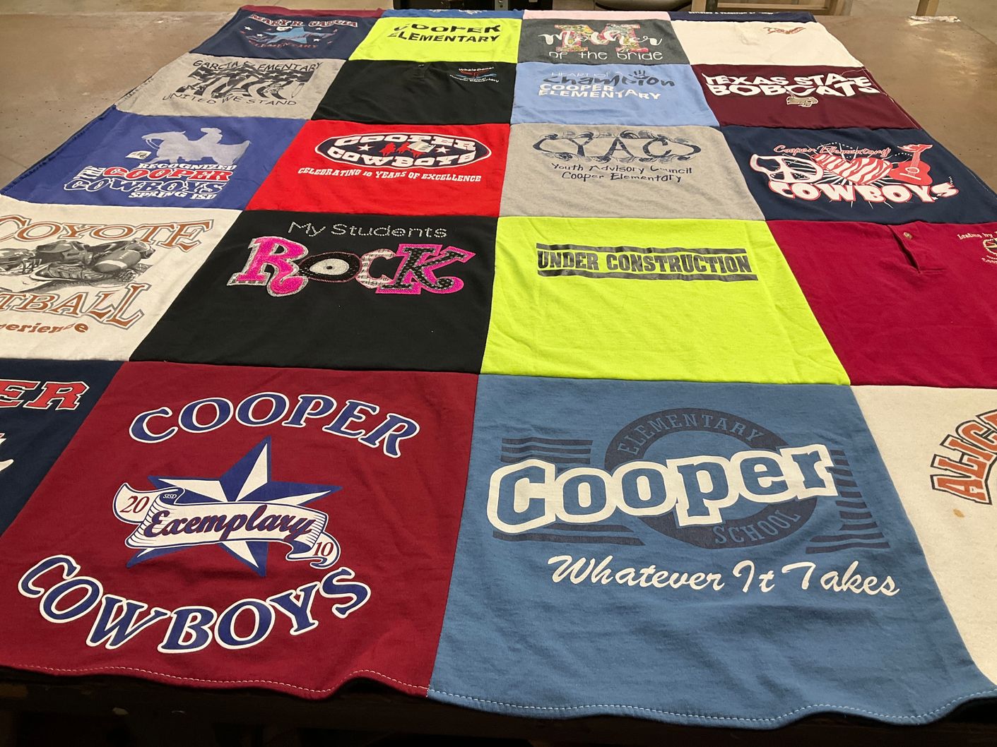 T-shirt quilt featuring cooper cowboys, coyote football by Leticia from TX