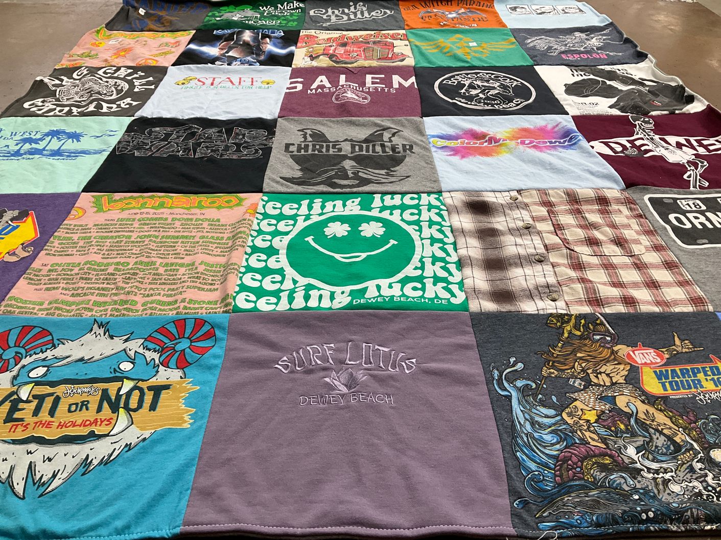 T-shirt quilt with music, events themes by michelle from DE