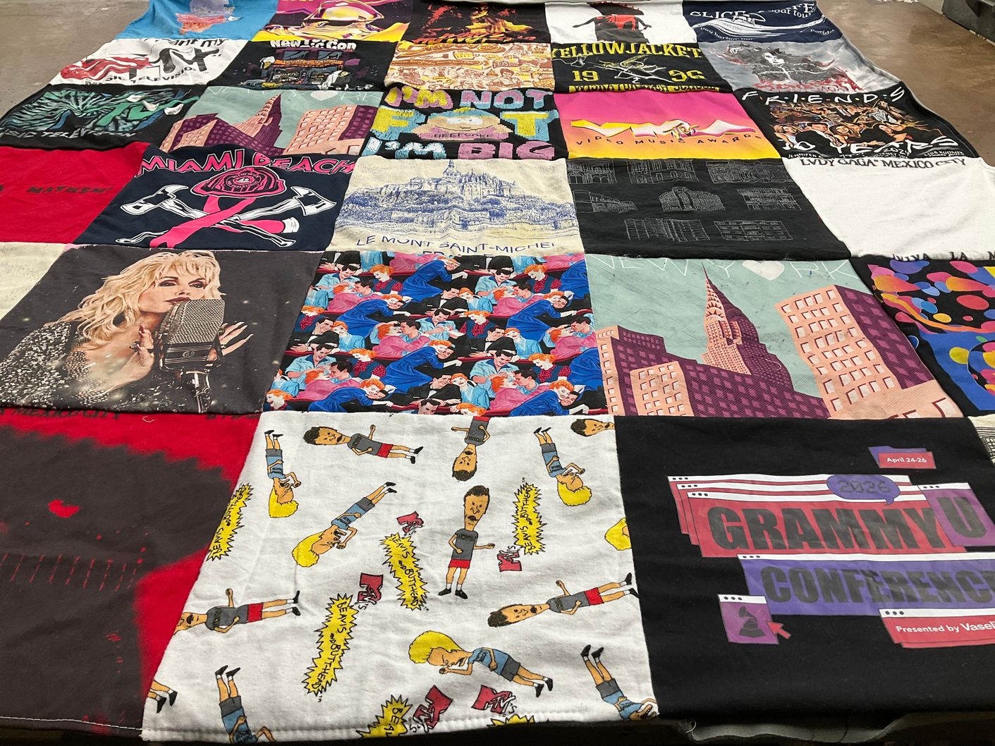 T-shirt quilt with music, television themes by Marcus from NJ