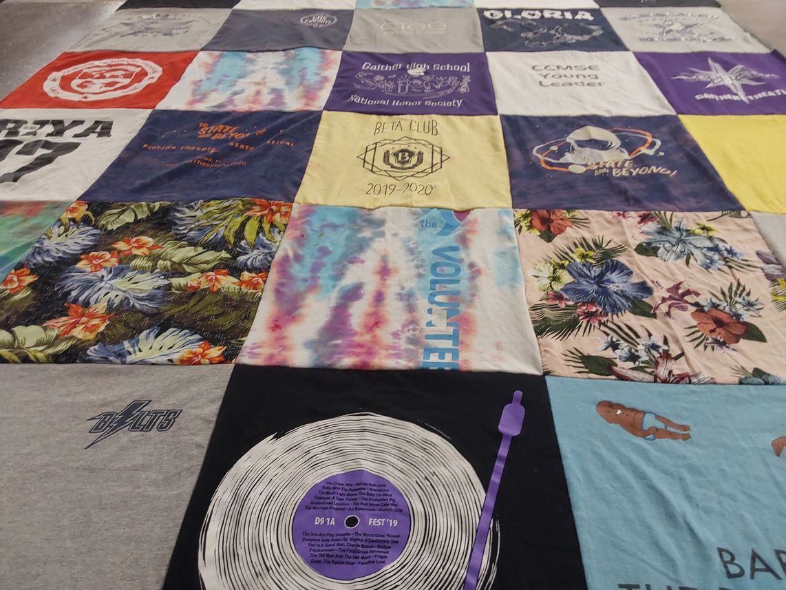T-shirt quilt from miami senior high school by Riya from DC