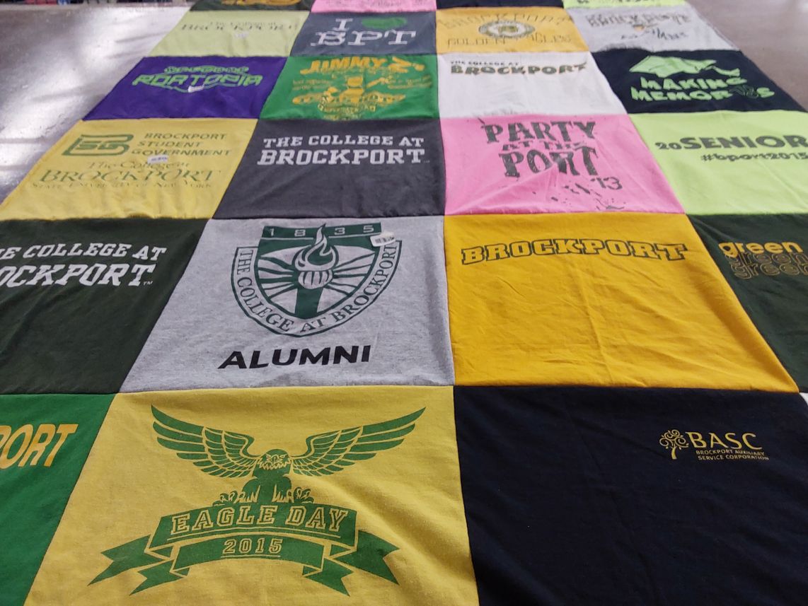 T-shirt quilt from the college at brockport by Kelsey from NY