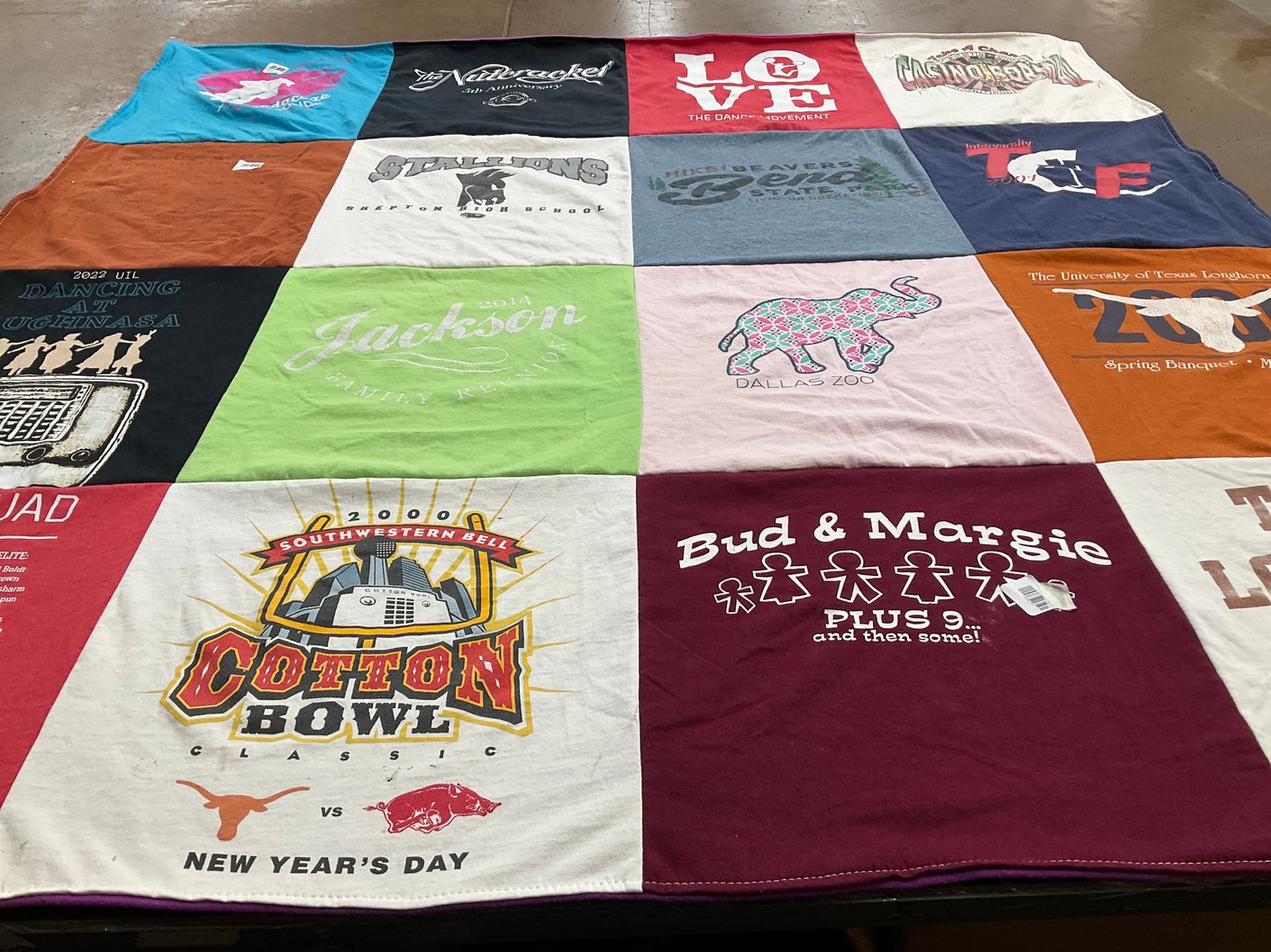 T-shirt quilt featuring university of texas longhorns by Anna from TX