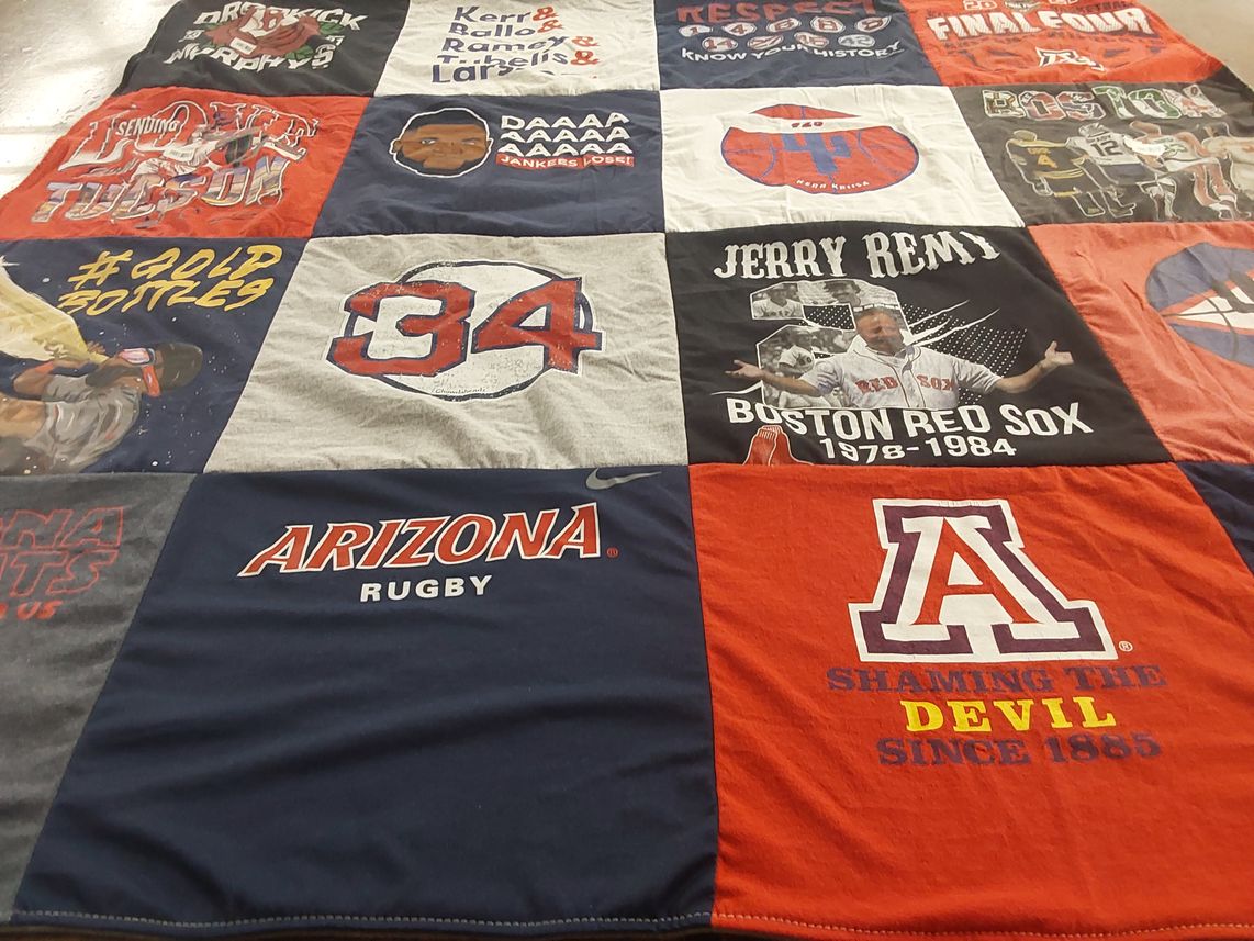 T-shirt quilt featuring boston red sox by Aaron from AZ