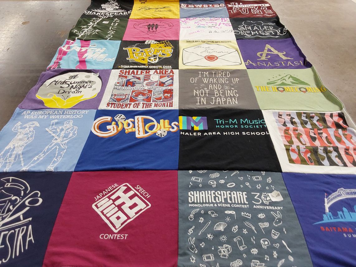 T-shirt quilt from shaler area high school by Bella from PA