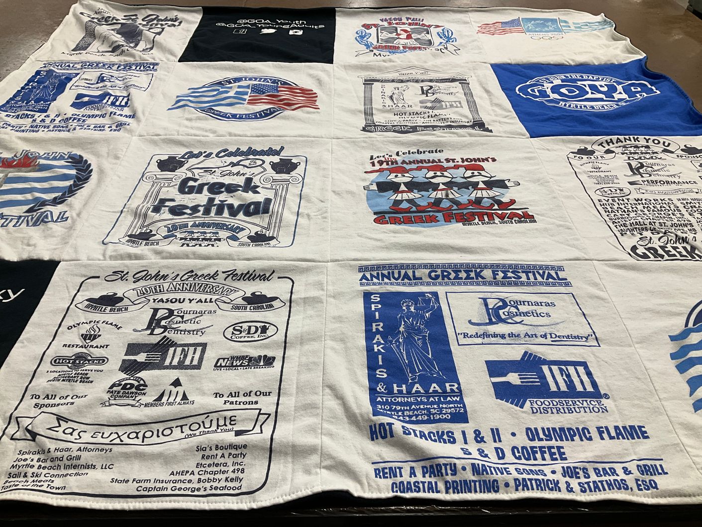 T-shirt quilt with greek culture, festivals themes by Michael from SC