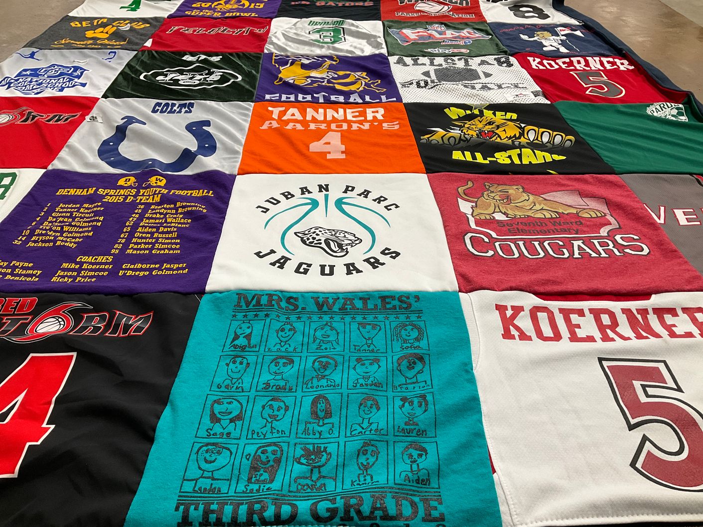 T-shirt quilt from seventh ward elementary school by Amber from LA