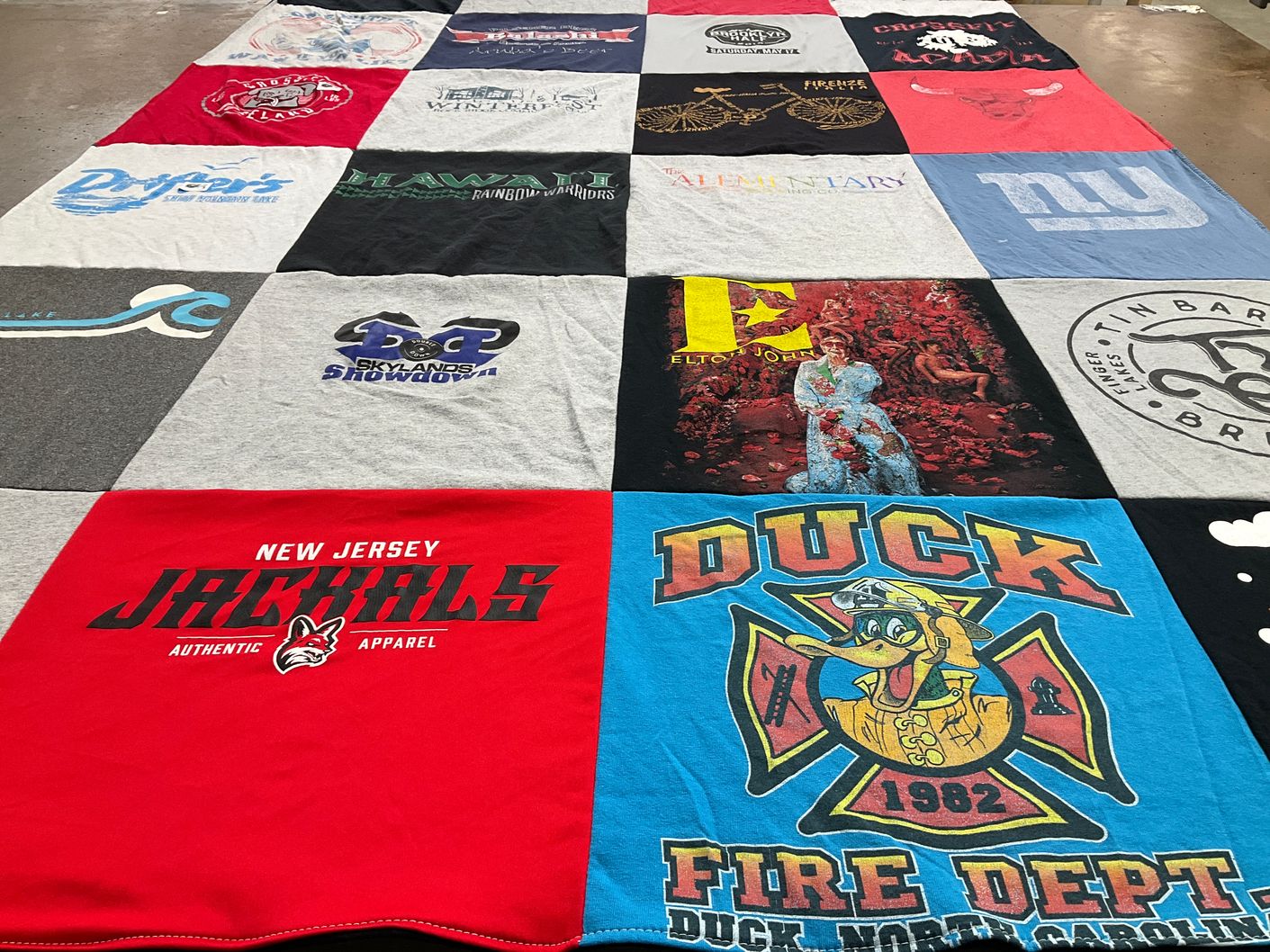 T-shirt quilt featuring new jersey jackals by Roberto from NJ