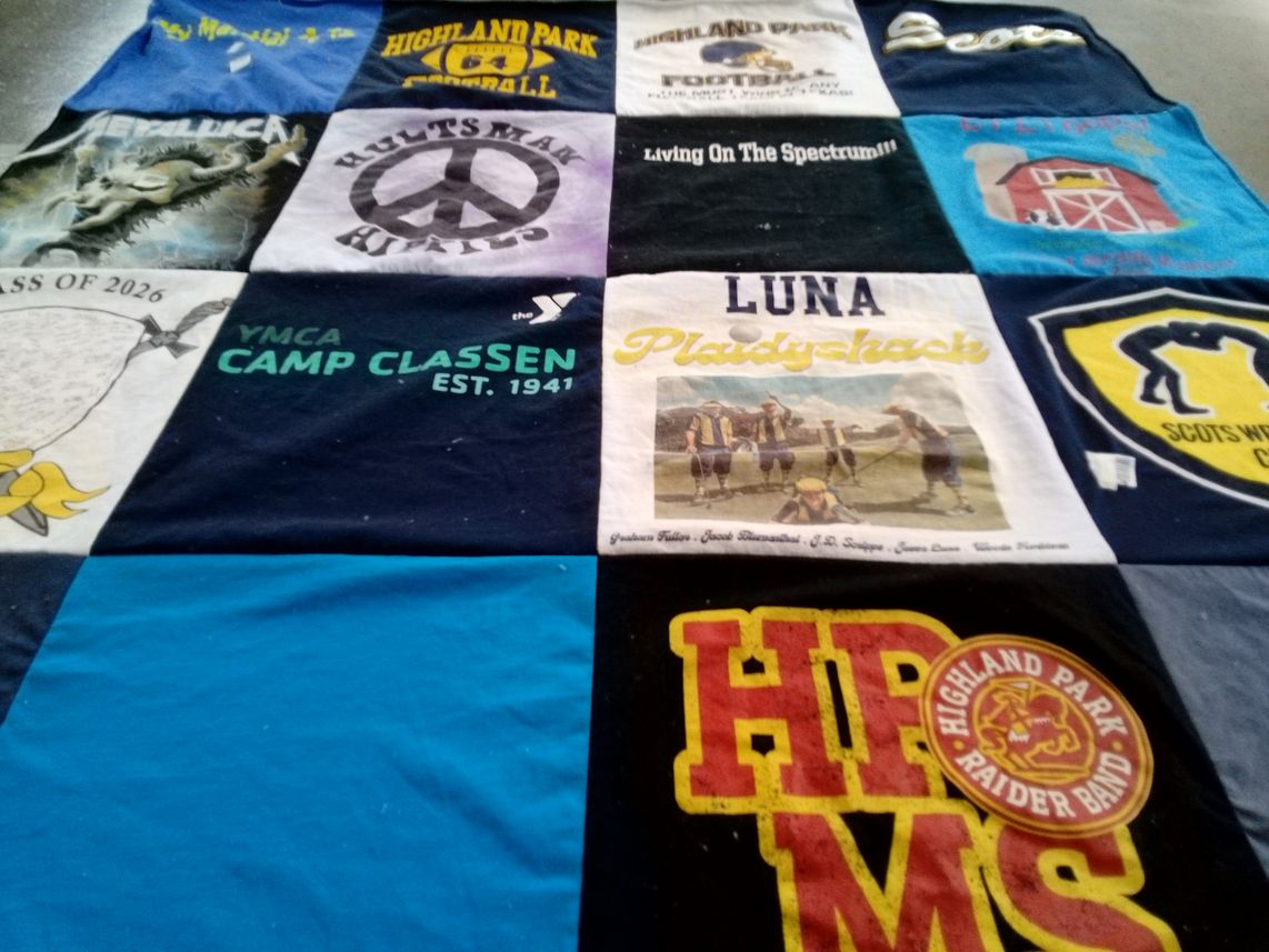 T-shirt quilt featuring highland park football by lisa from TX