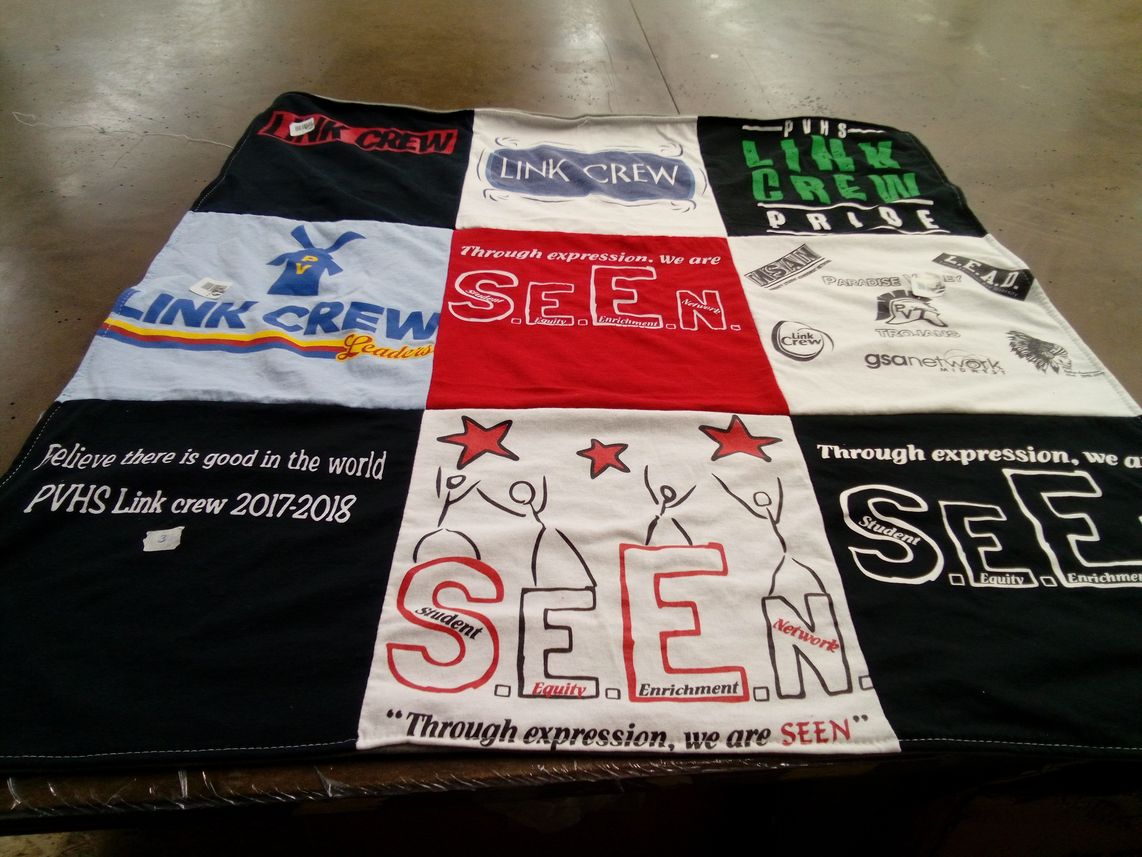T-shirt quilt from paradise valley high school by Savanna from AZ