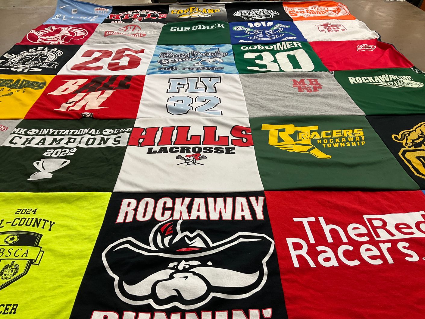 T-shirt quilt featuring rockaway township racers by Suzanne from NJ