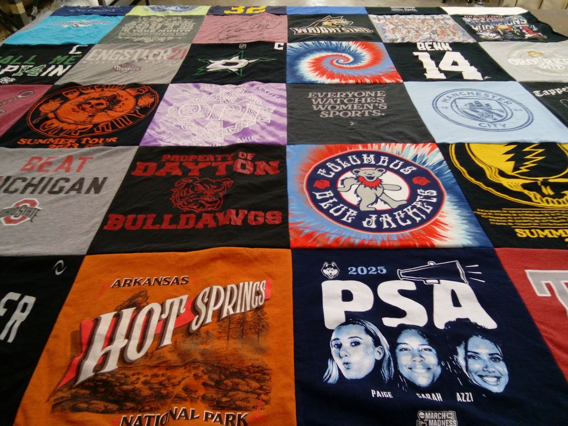 T-shirt quilt featuring columbus blue jackets by Megan from OH