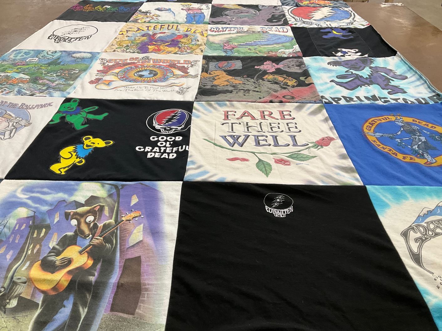 T-shirt quilt with music, concerts themes by Mark from TX