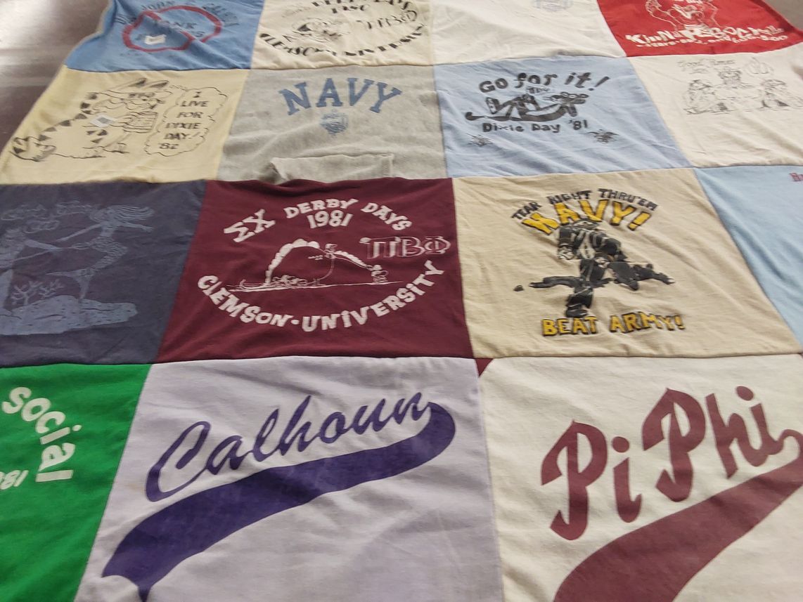 T-shirt quilt from clemson university by Laura from NC