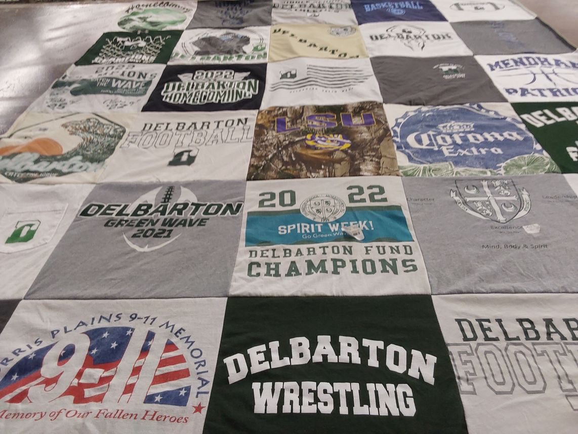 T-shirt quilt featuring delbarton football, delbarton wrestling by June from NJ