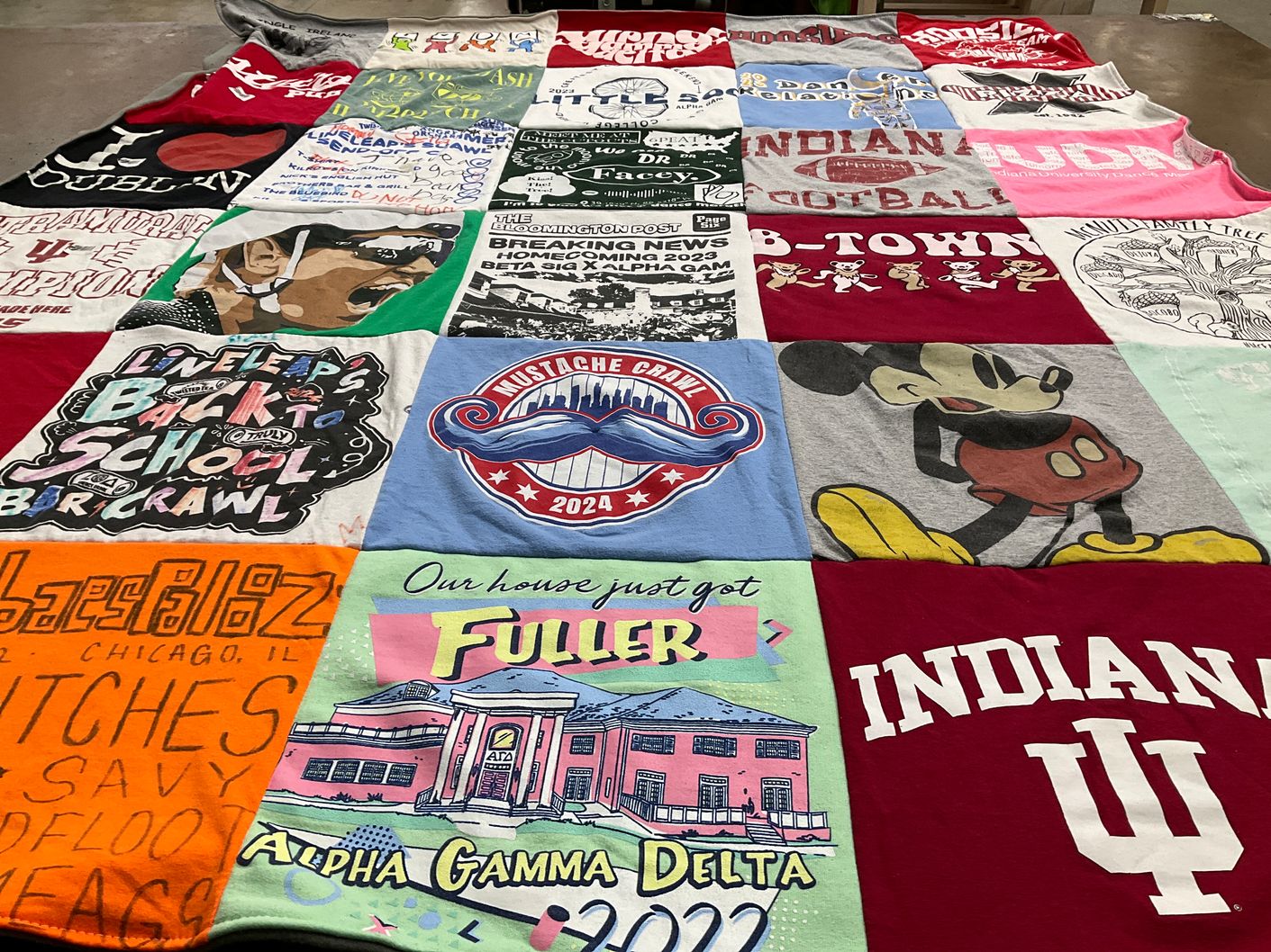 T-shirt quilt featuring indiana university football by Molly from IL