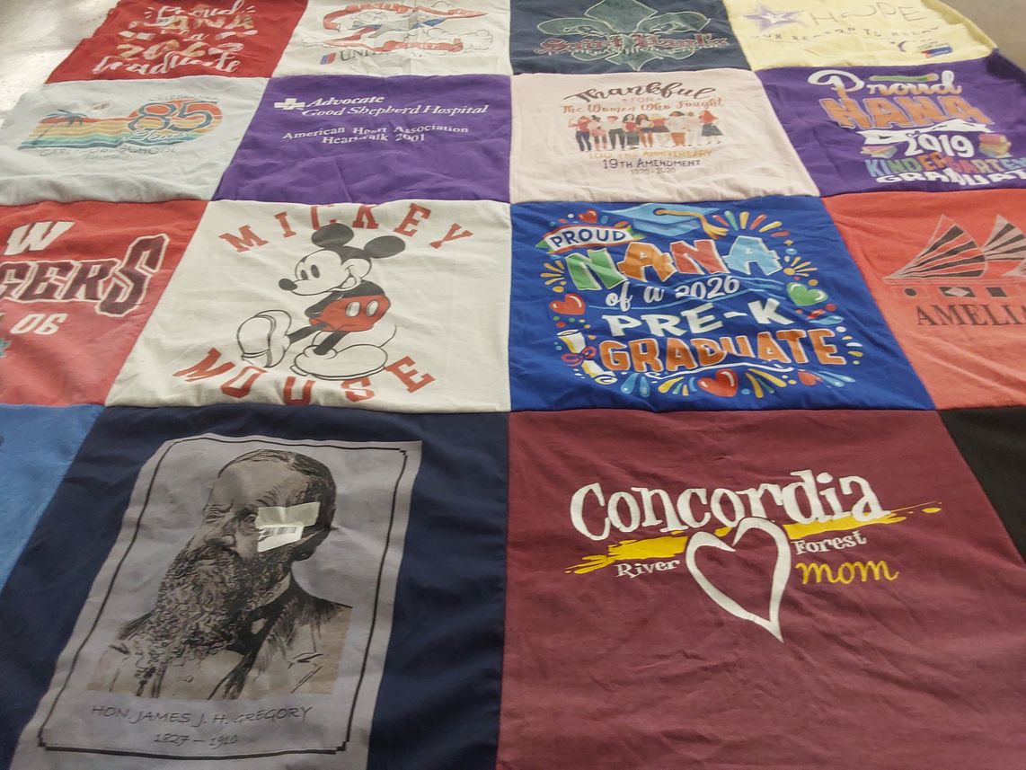 T-shirt quilt featuring wisconsin badgers by Shari from CA