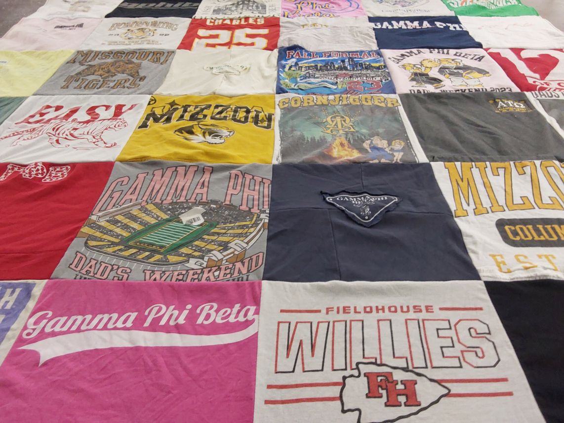 T-shirt quilt from university of missouri by Celia from KS