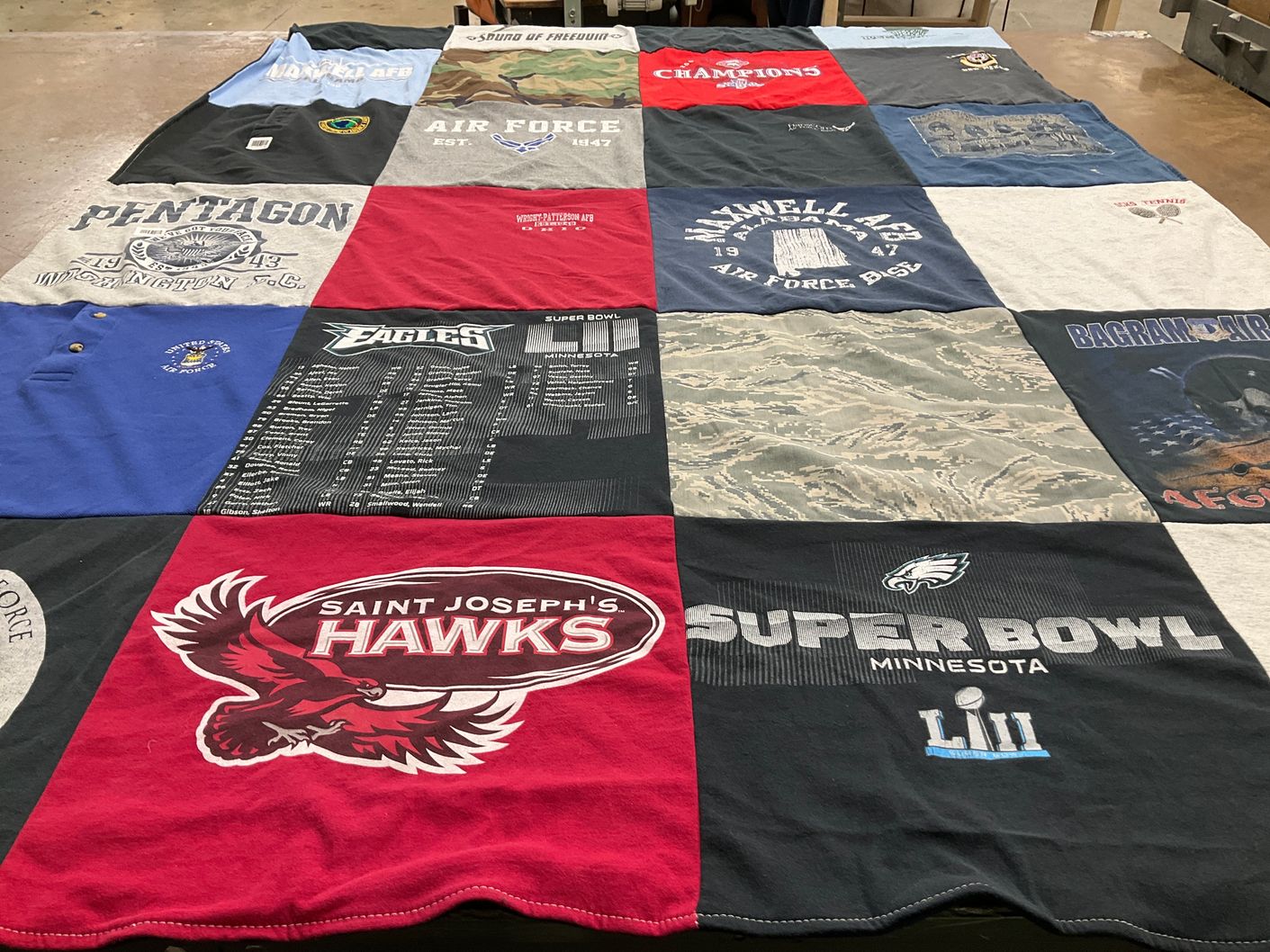 T-shirt quilt featuring eagles by Gregory from NJ
