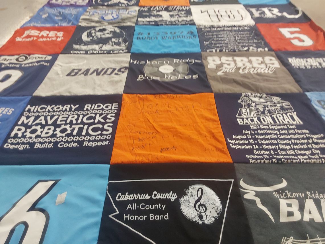 T-shirt quilt from hickory ridge high school by Michelle from NC