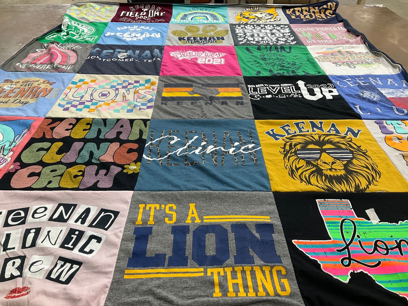 T-shirt quilt from keenan elementary school by Theresa from TX
