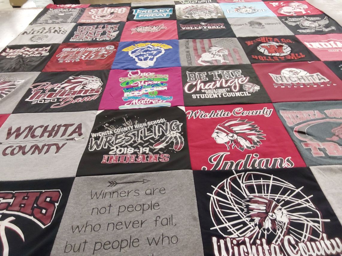 T-shirt quilt from wichita county high school by Sara from KS